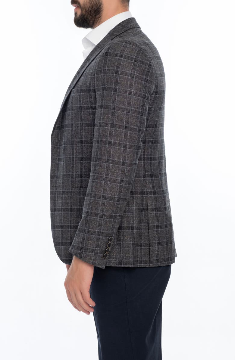 VELLAPAIS Plaid Sport Coat, Alternate, color, Dark Grey