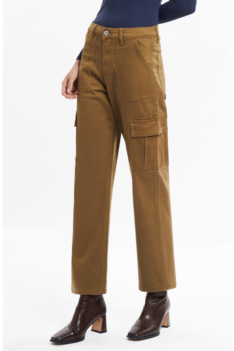 Angel High Waist Ankle Cargo Pants, Alternate, color, CAMEL