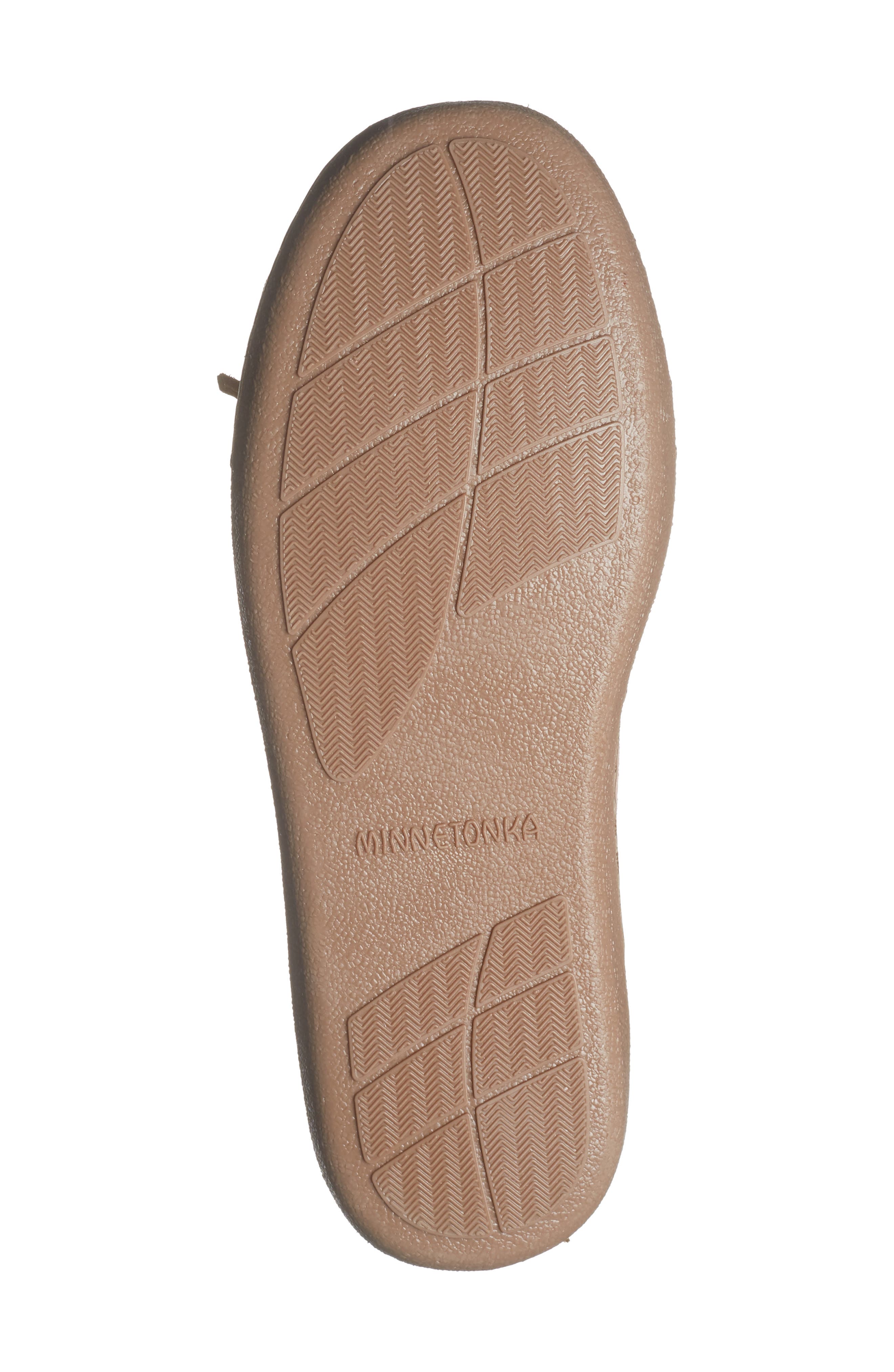 Minnetonka Suede Faux Fur Slipper, Alternate, color, Pink