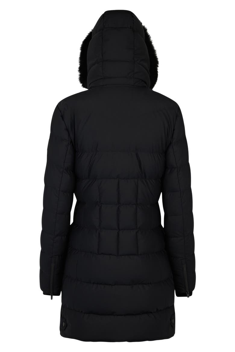 Watershed 3 Water Resistant 800 Fill Power Down Puffer Coat with Genuine Shearling Trim Removable Hood, Alternate, color, BLK W/BLK SH - 305