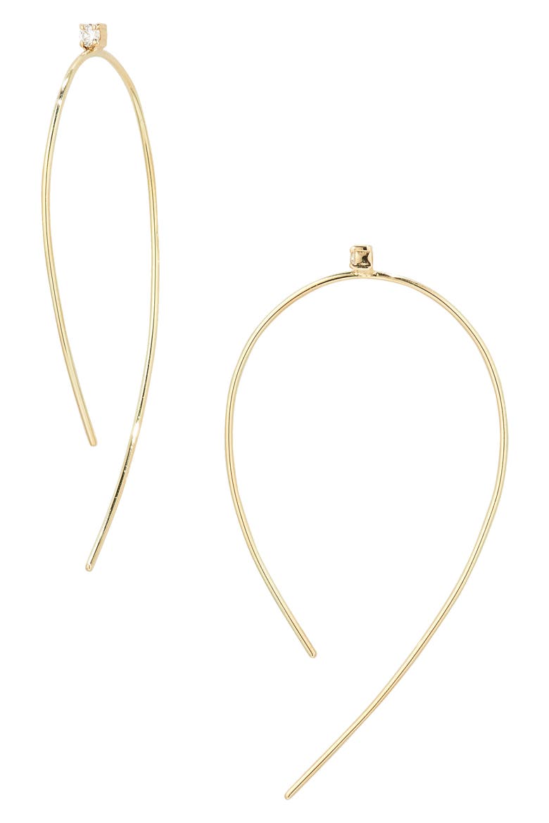 Hooked on Hoops Diamond Earrings, Main, color, YELLOW