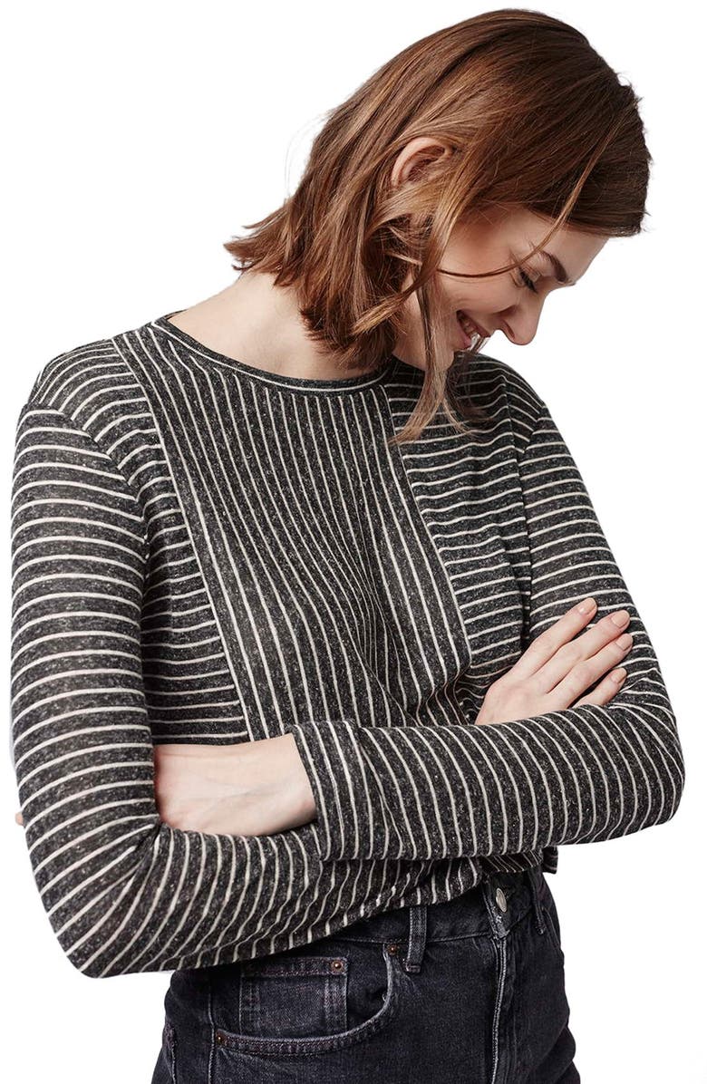 Topshop Stripe Panel Crop Top, Alternate, color, 