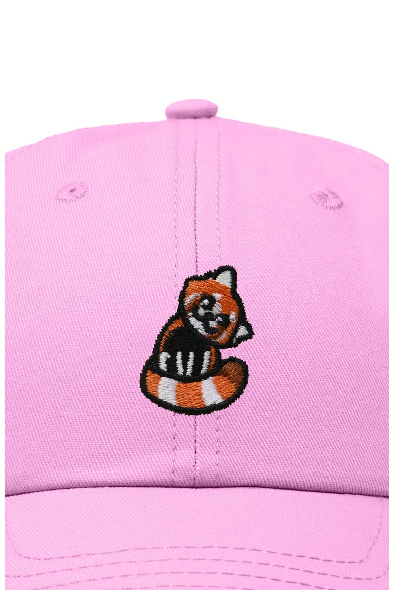 Red Panda Embroidered Dad Hat, Alternate, color, Light Pink