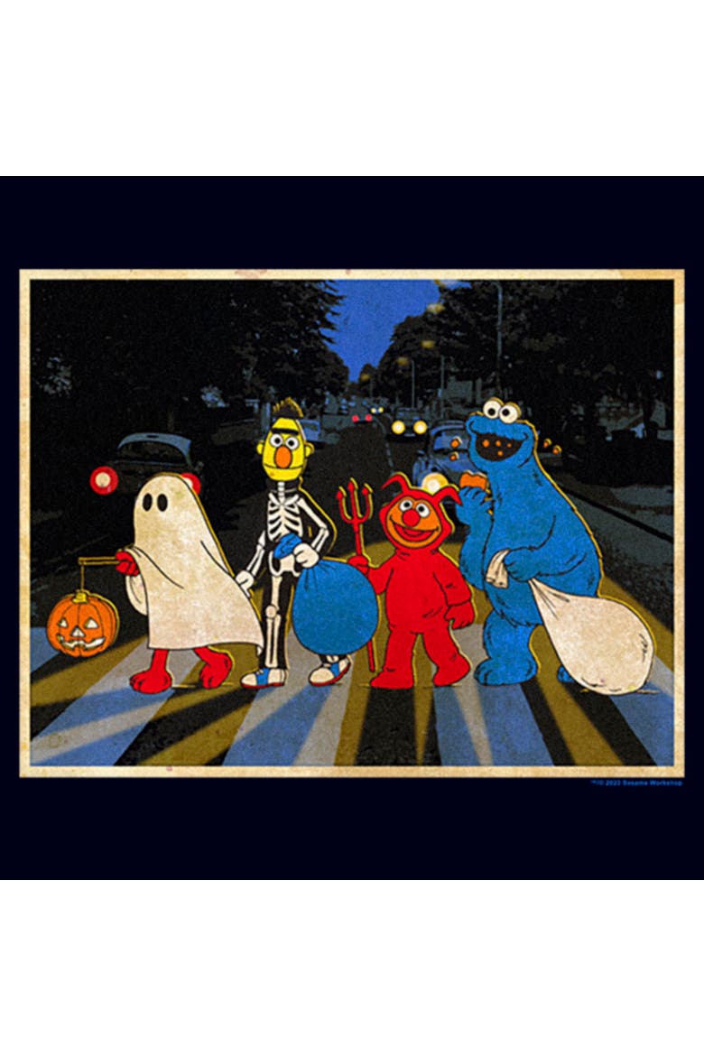 Women's Sesame Street Halloween Abbey Road  Graphic T-Shirt, Alternate, color, Navy Blue