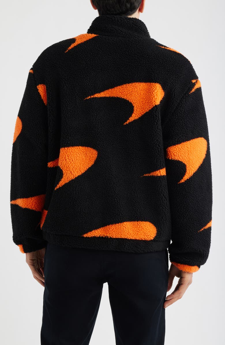 Reiss x McLaren Fleece Jacket, Alternate, color, Black/ Papaya Or