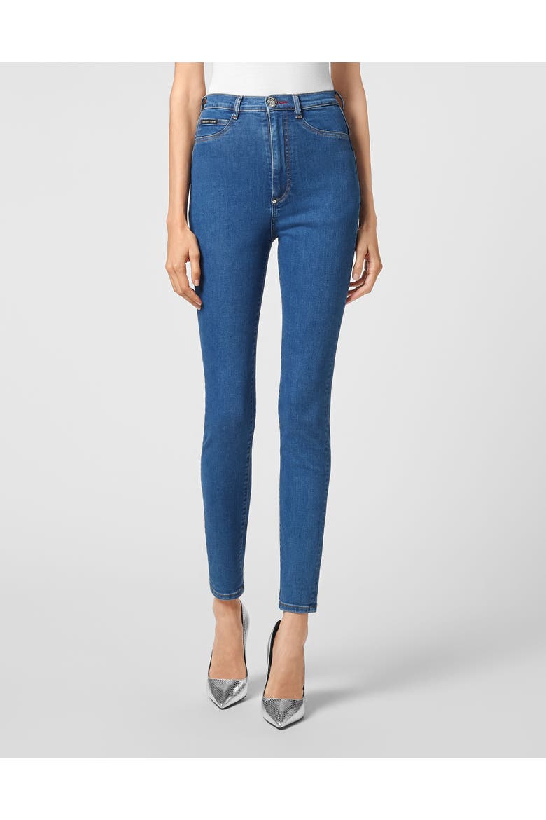 Super High Waist Jegging Iconic Plein Women, Main, color, QuietMedium