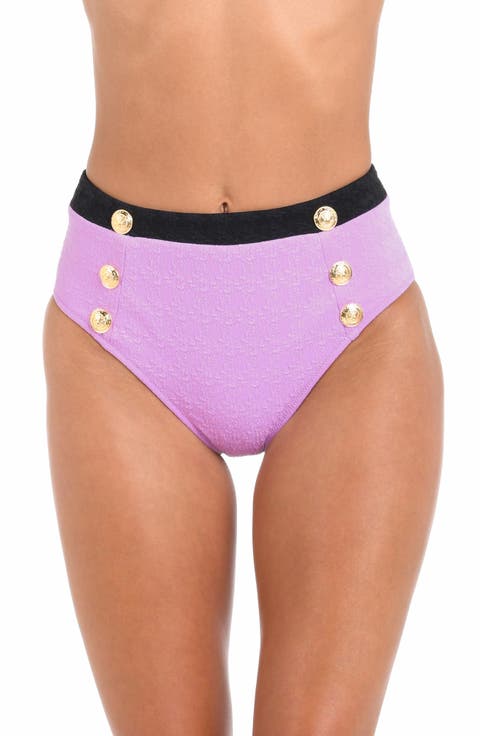 Vanessa Colorblock High Waist Bikini Bottoms