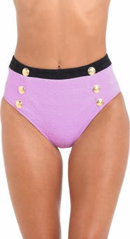 L'AGENCE Vanessa Colorblock High Waist Bikini Bottoms