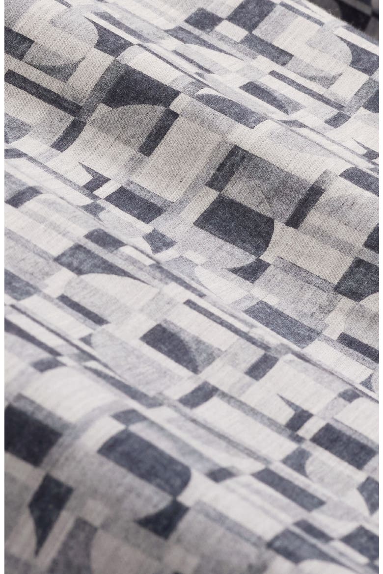 Axel Shaped Fit Print Button-Up Shirt, Alternate, color, SLATE