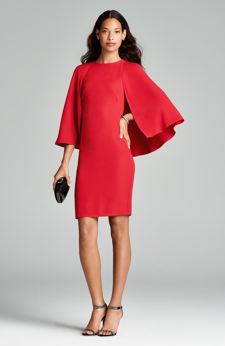 Tadashi Shoji Cape Back Crepe Sheath Dress, Alternate, color,