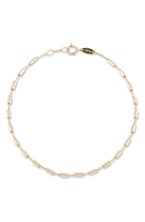14K Gold Cylinder Chain Bracelet