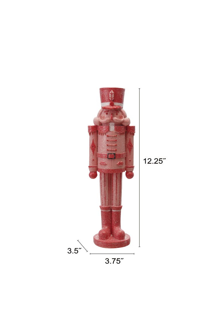 Resin Nutcracker, Pink and Red, Alternate, color, Pink and Red