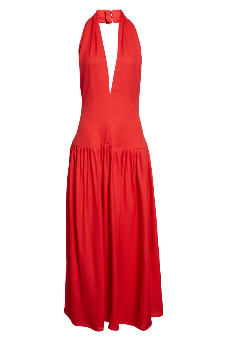 proenza schouler halter dress PROENZA SCHOULER Ember fringed crepe halterneck maxi dress