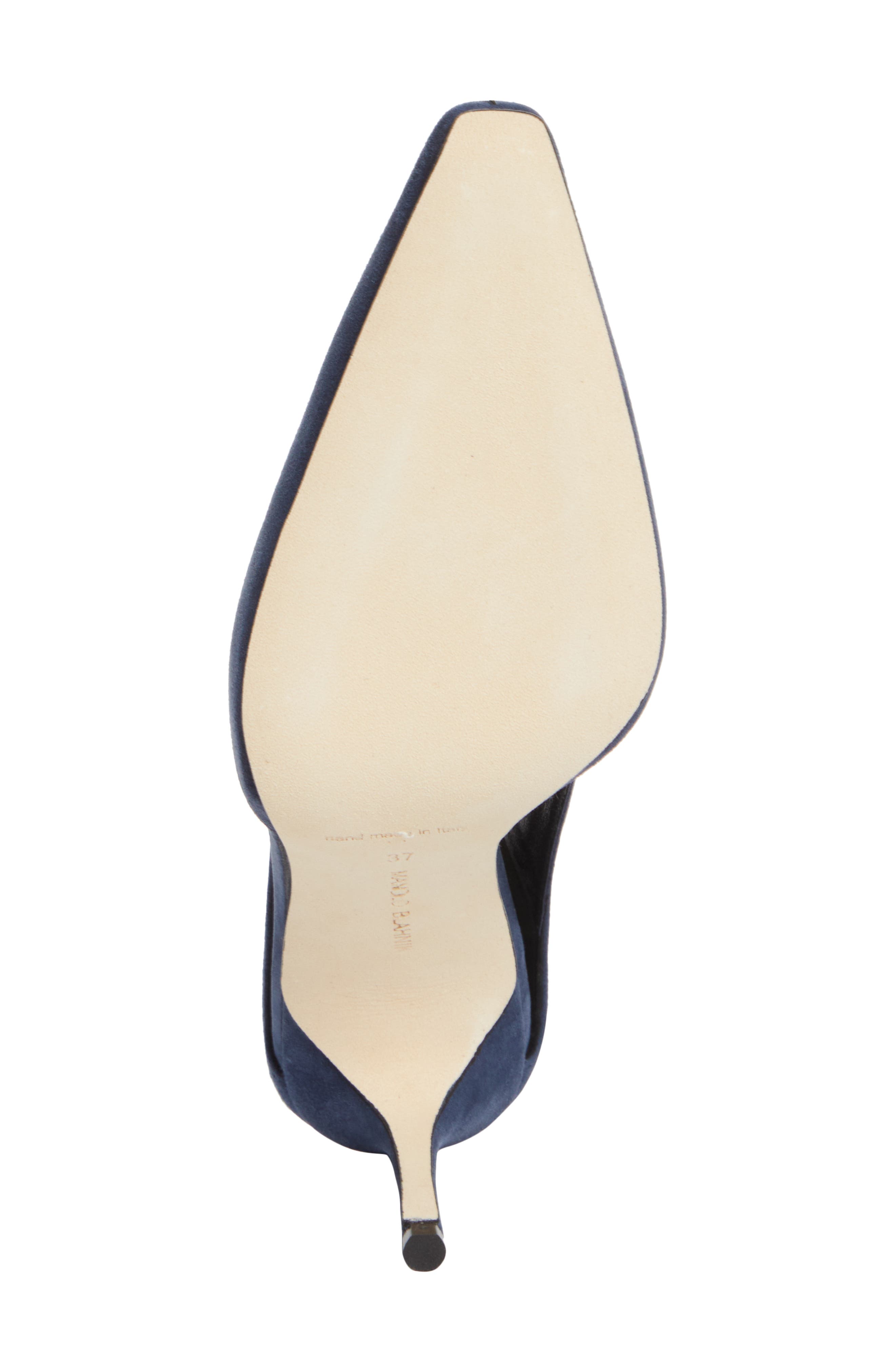 Manolo Blahnik Boukefalos Pointed Toe Pump, Alternate, color, Navy