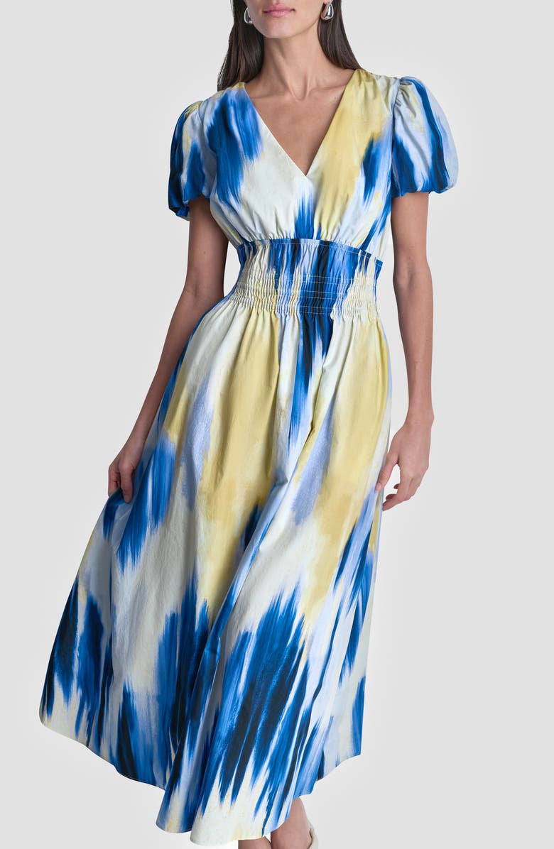 DKNY Abstract Print Cotton Dress, Alternate, color, Sunlit Shoreline