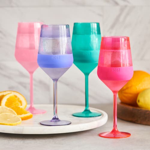 Host Stemmed Wine Freeze Cooling Cup Set Of 4 In Tinted