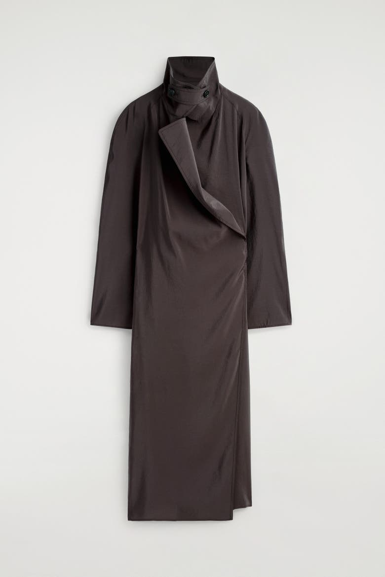 Utility Trench-Style Midi Dress, Alternate, color, DARK BROWN