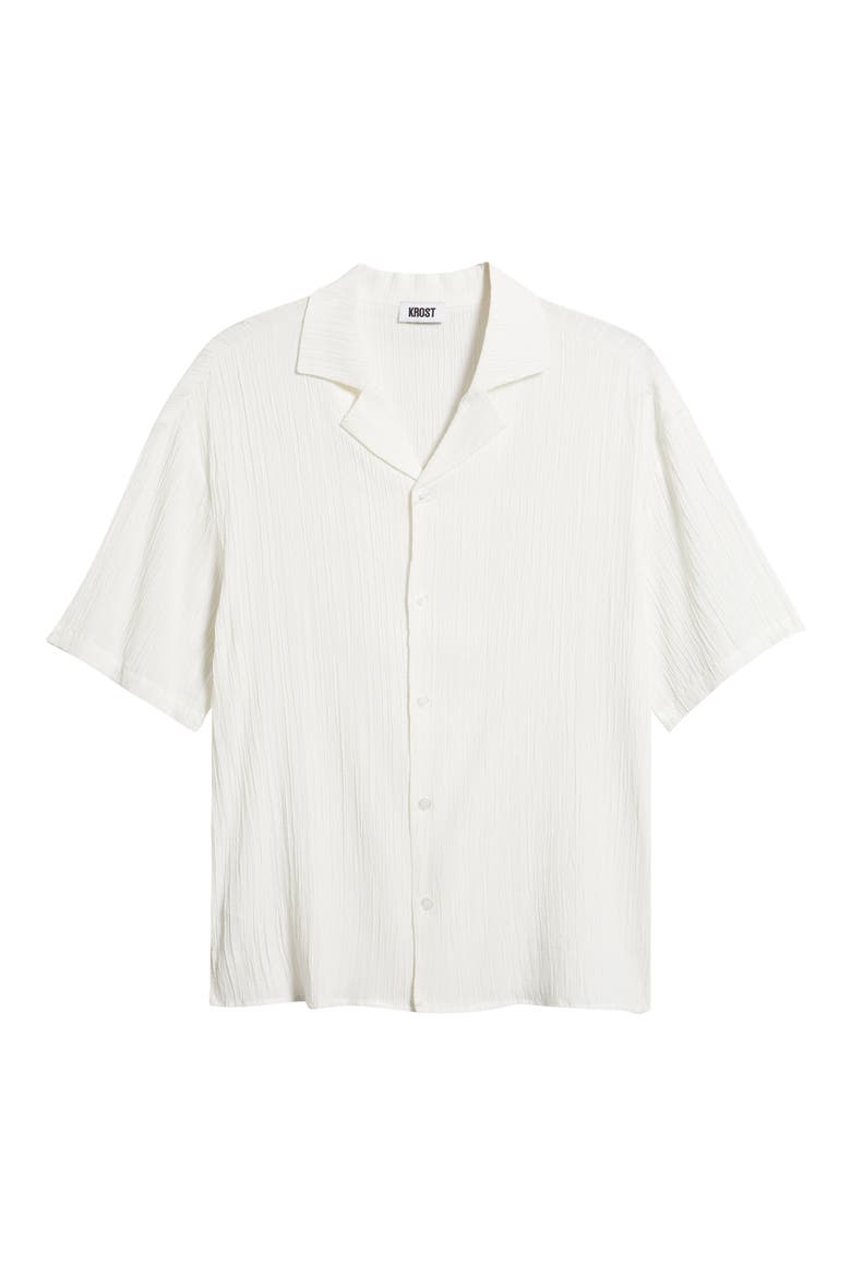 Textured Camp Shirt, Alternate, color, WHITE