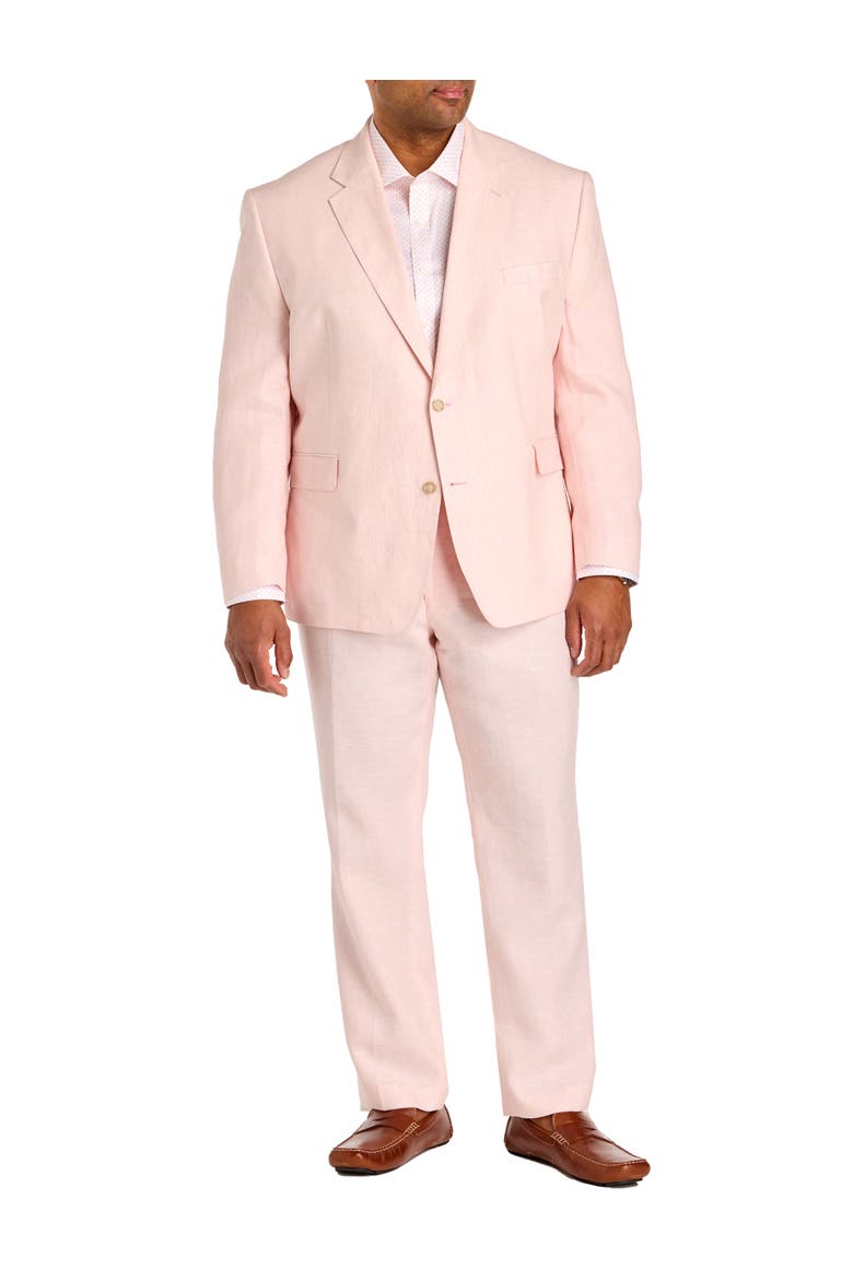 Big & Tall Linen Suit Jacket V2, Alternate, color, PINK
