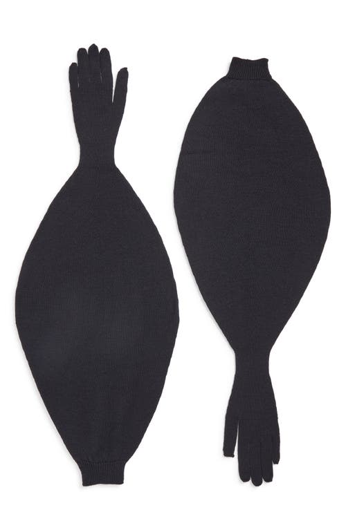 Paloma Wool Flake Puff Merino Wool Gloves In Black