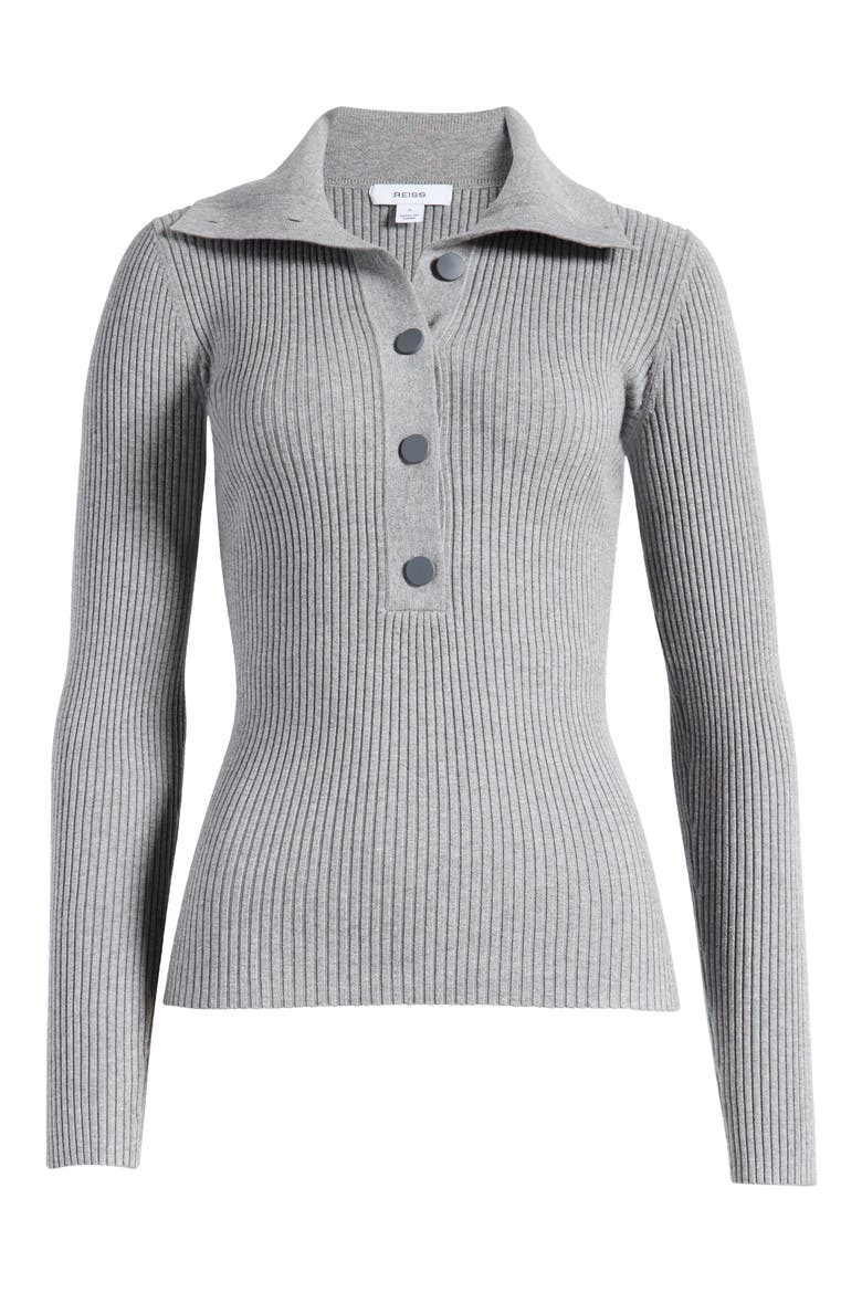 Maia Rib Cardigan, Alternate, color, GREY