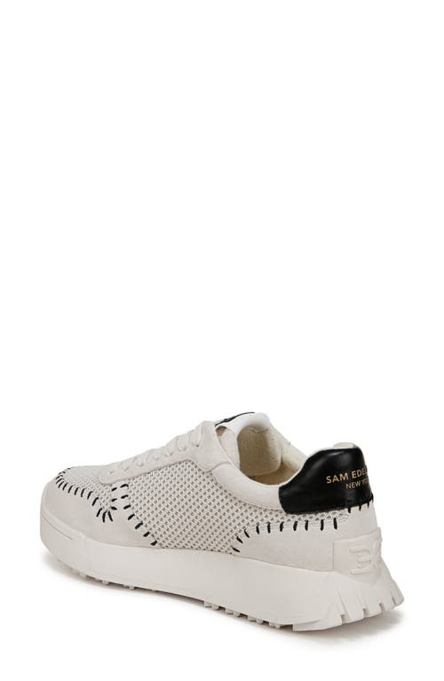 Shop Sam Edelman Langley Woven Sneaker In Ivory/black