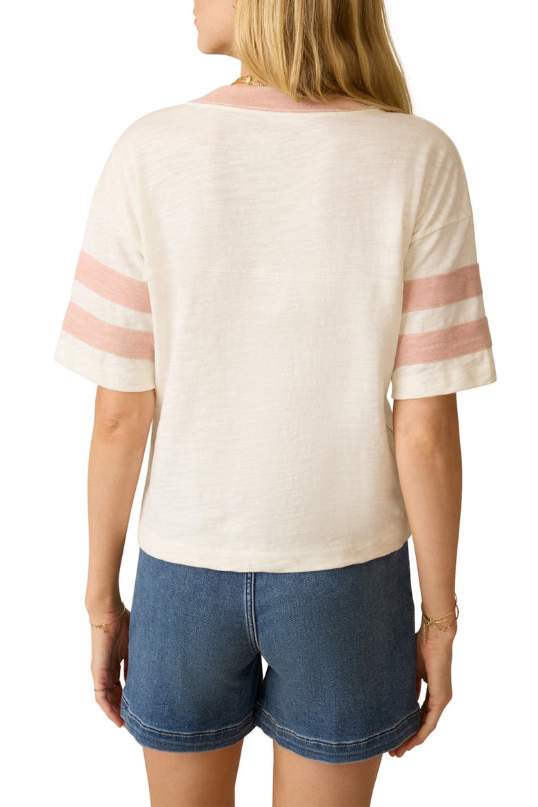 Varsity Stripe Organic Cotton T-Shirt, Alternate, color, PINK VARSITY
