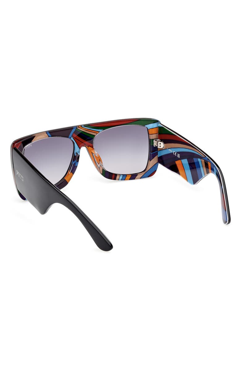 Emilio Pucci 56mm Square Sunglasses, Alternate, color, Black / Gradient Blue