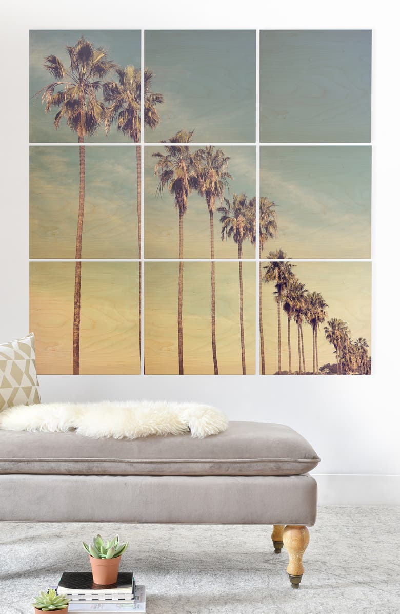 Deny Designs California Summer 9-Piece Wood Wall Mural, Alternate, color,