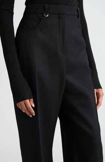 Jacquemus Le Pantalon Sauge Wool High Waist Flare Leg Pants