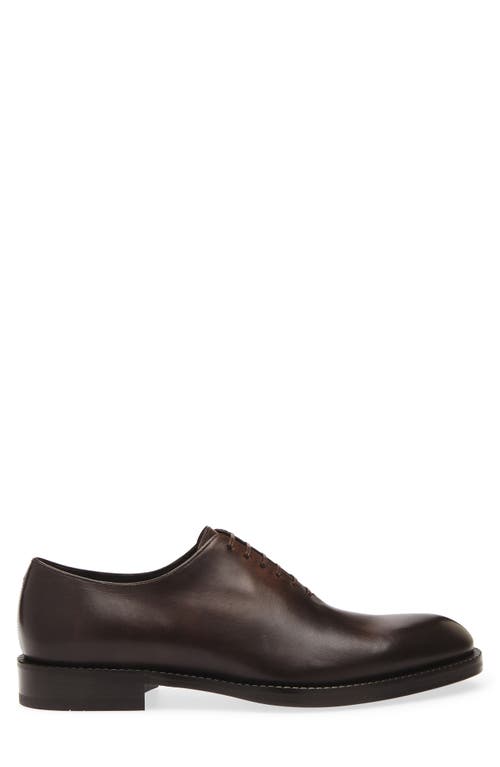 Ferragamo Dark Brown Leather Amber Lace-up Shoes In Brown