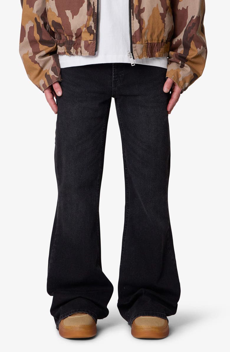 mnml Super Flare Jeans, Main, color, Western Black
