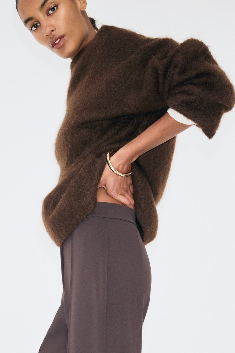 Bootcut Crease-front Trousers, Alternate, color, Dark brown