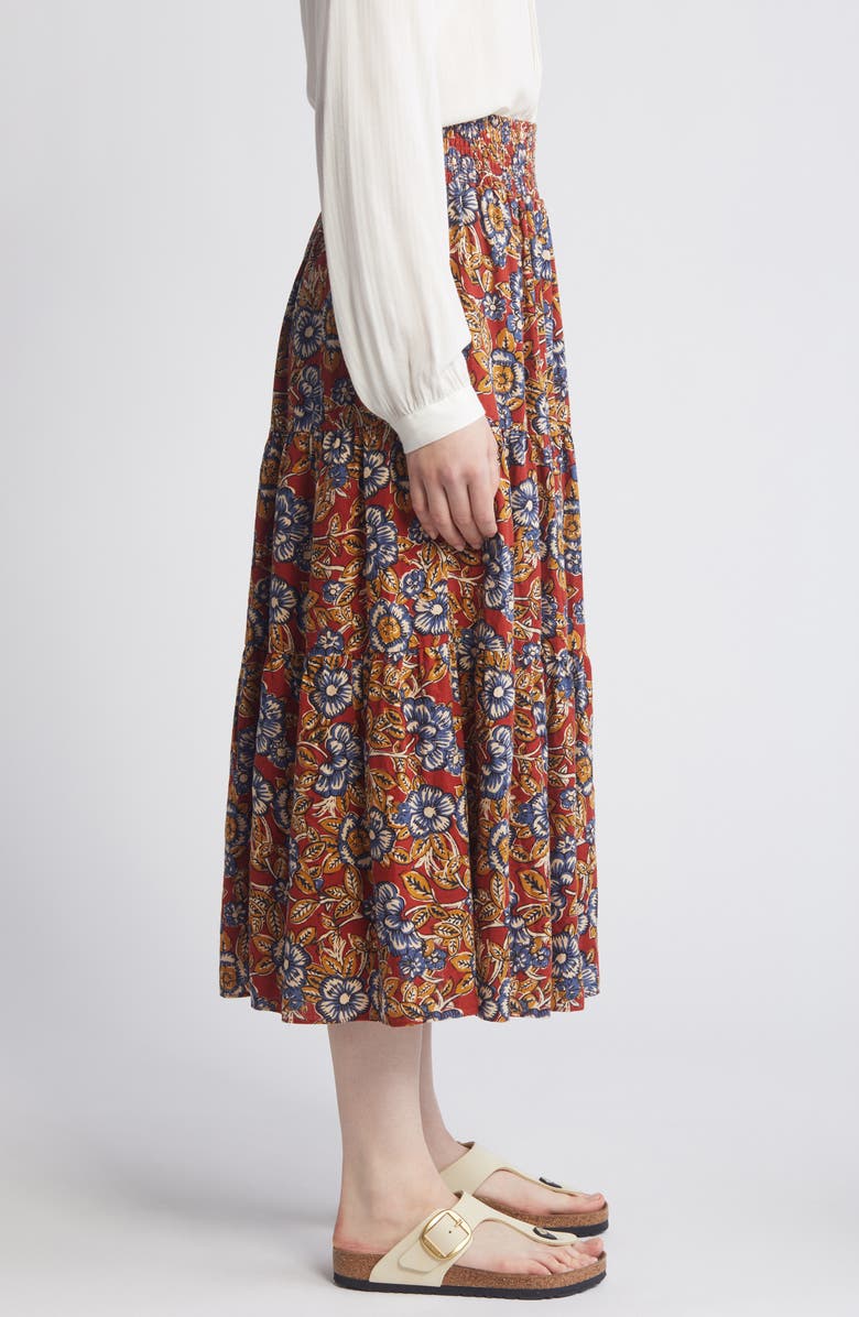 Faherty Harlow Floral Linen Blend Maxi Skirt, Alternate, color, 