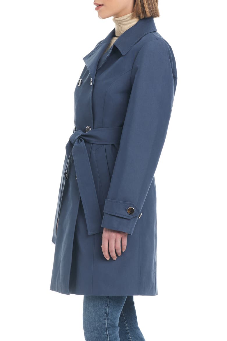 Double Breasted Trench Coat, Alternate, color, DUSTY DENIM