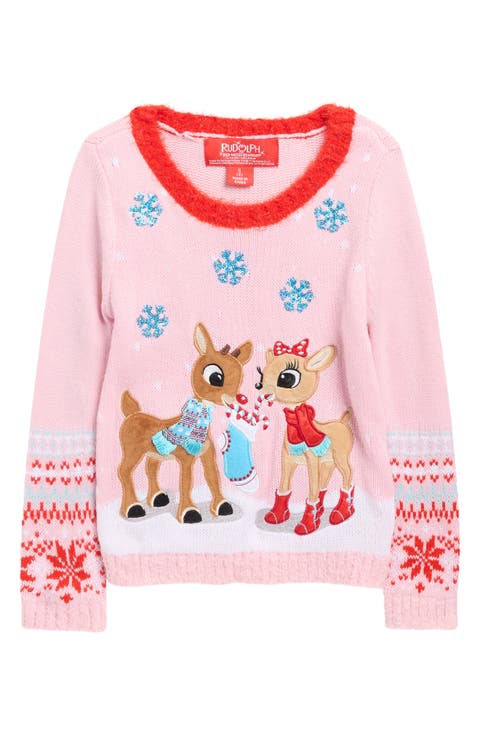 Kids' Clarice Christmas Rudolph Sweater (Little Kid)