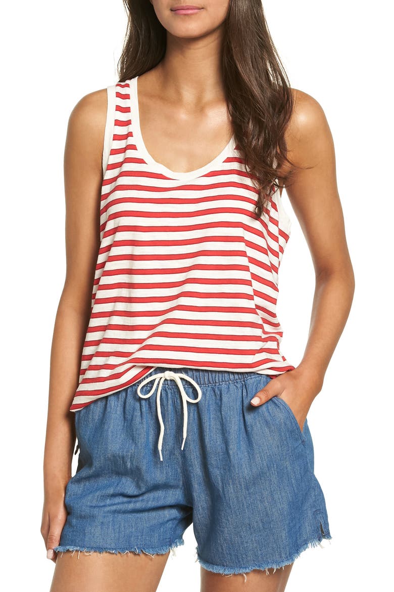 Whisper Cotton Scoop Tank, Main, color, TRUE RED