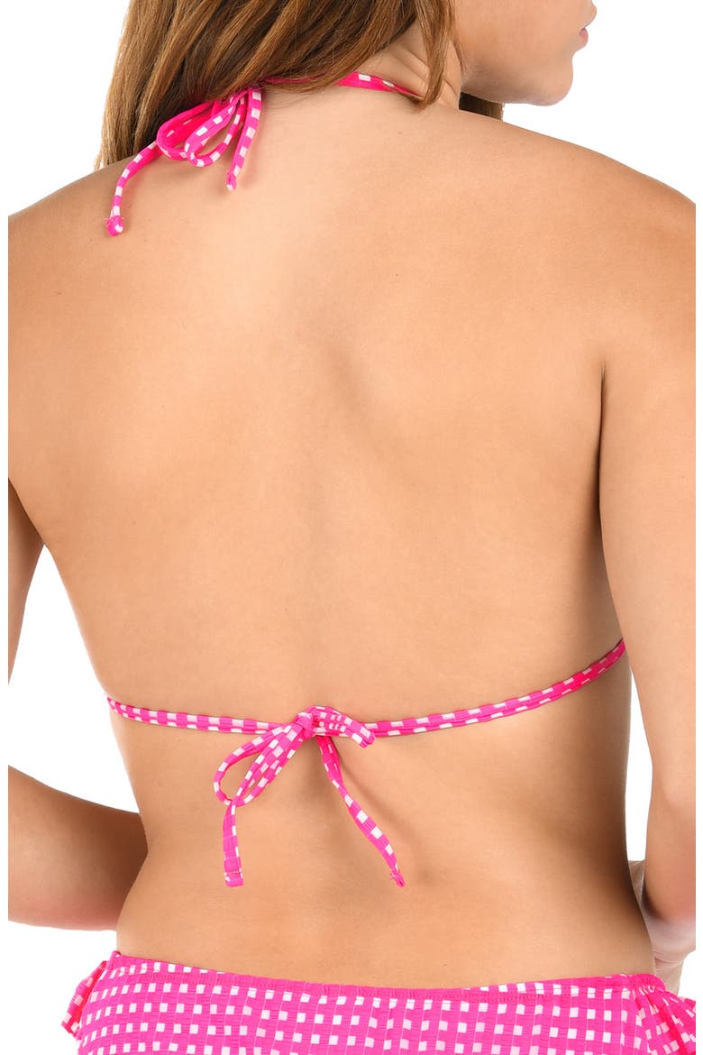 Picnic Ruffle Triangle Bikini Top, Alternate, color, BRIGHT PINK