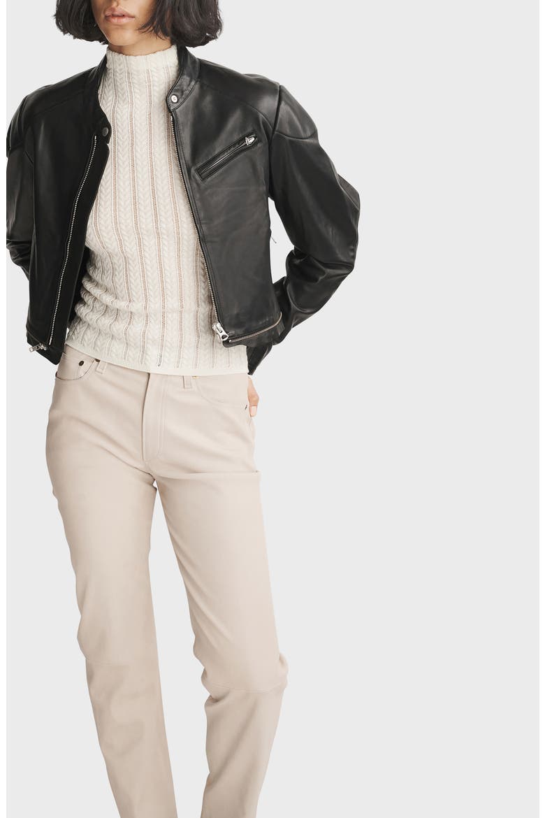 Christina Funnel Neck Sleeveless Wool Blend Pointelle Sweater, Alternate, color, IVORY