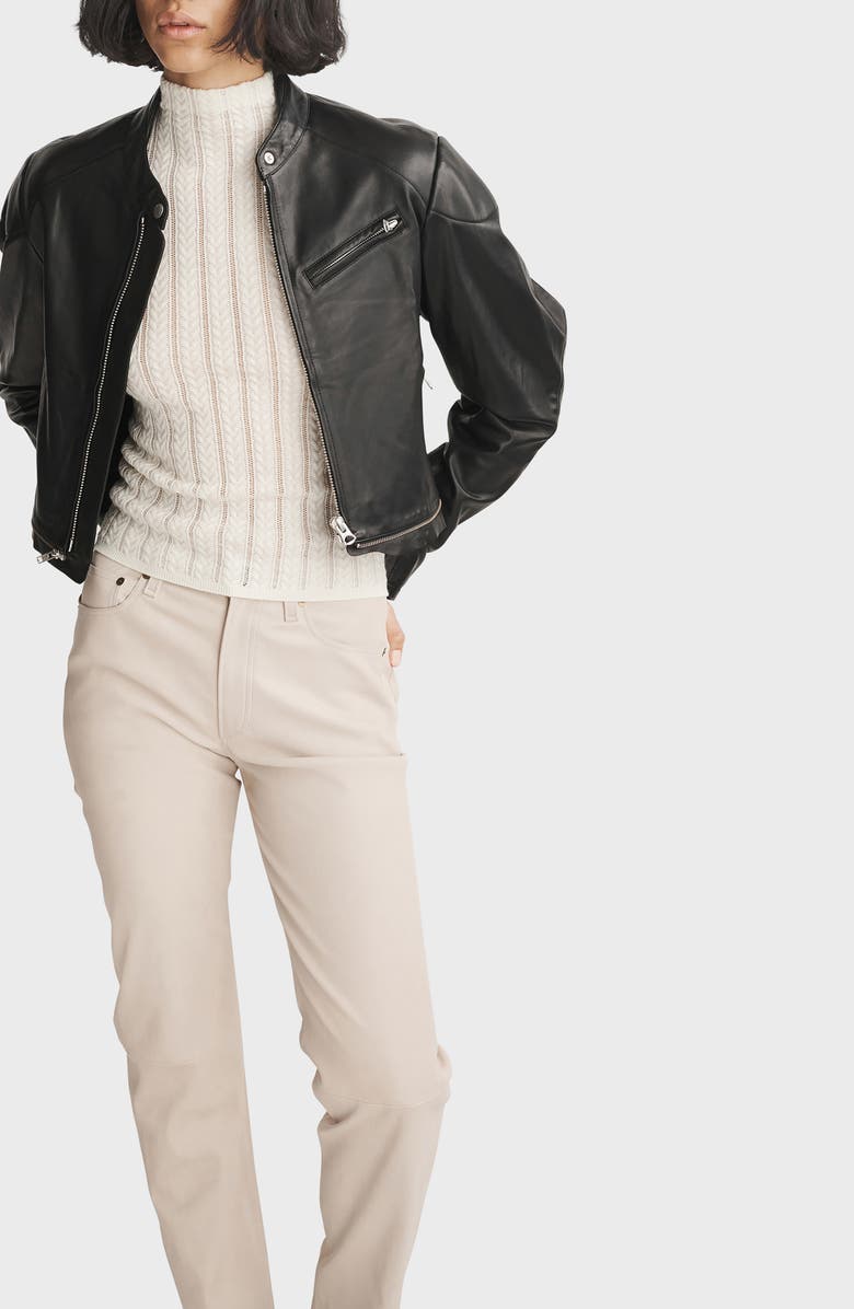 rag & bone Christina Funnel Neck Sleeveless Wool Blend Pointelle Sweater, Alternate, color, 