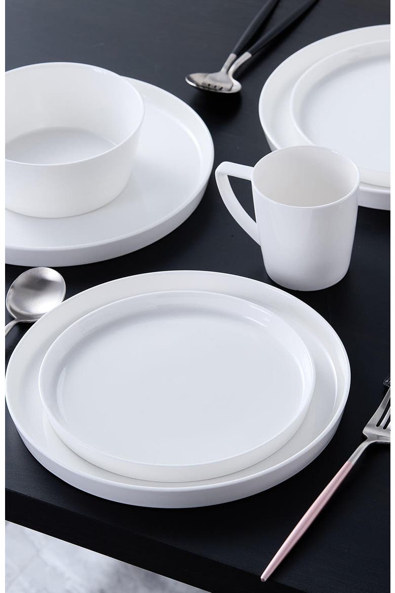 Madeline Bone China 16-Piece Dinnerware Set, Alternate, color, White