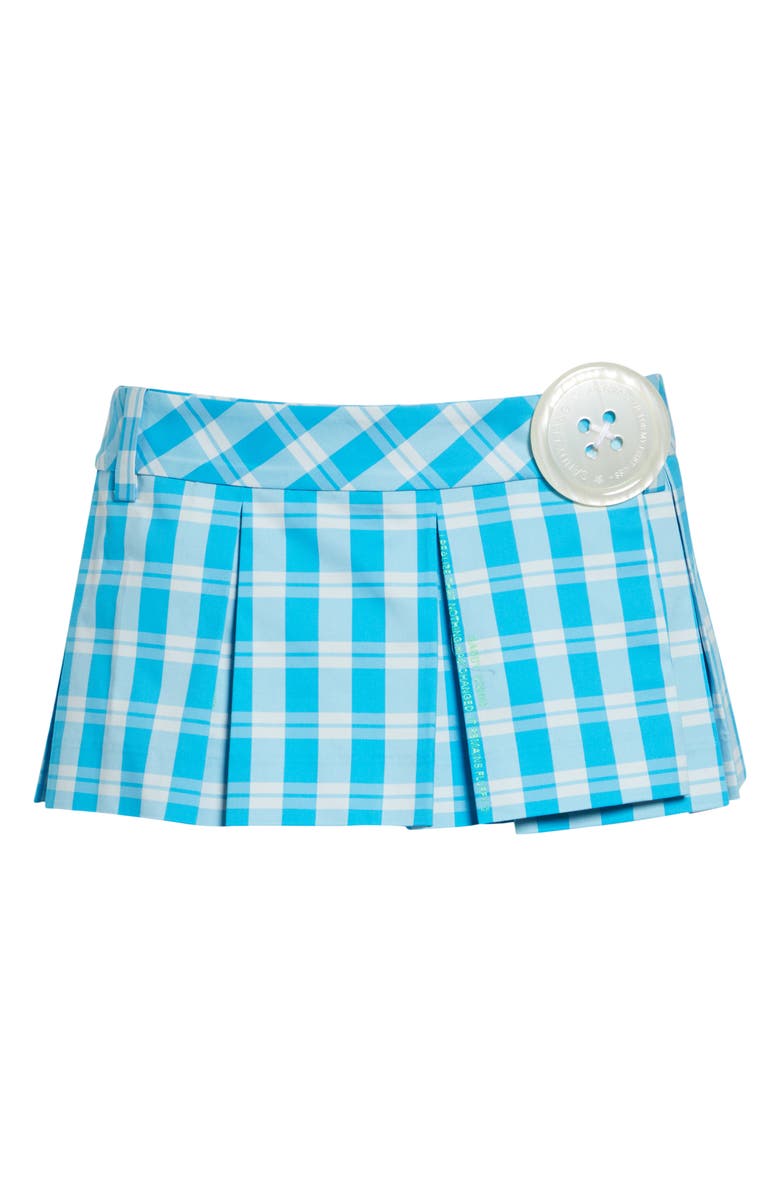 Sandy Liang Satsuma Pleated Plaid Miniskort, Main, color, Blue Multi