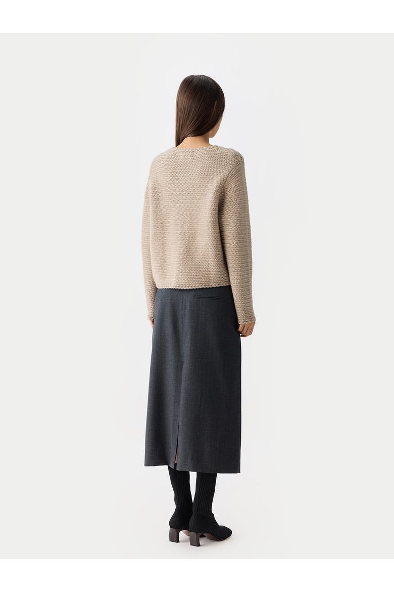 Textured Knit Cashmere Jacket-Style Cardigan, Alternate, color, warm grey