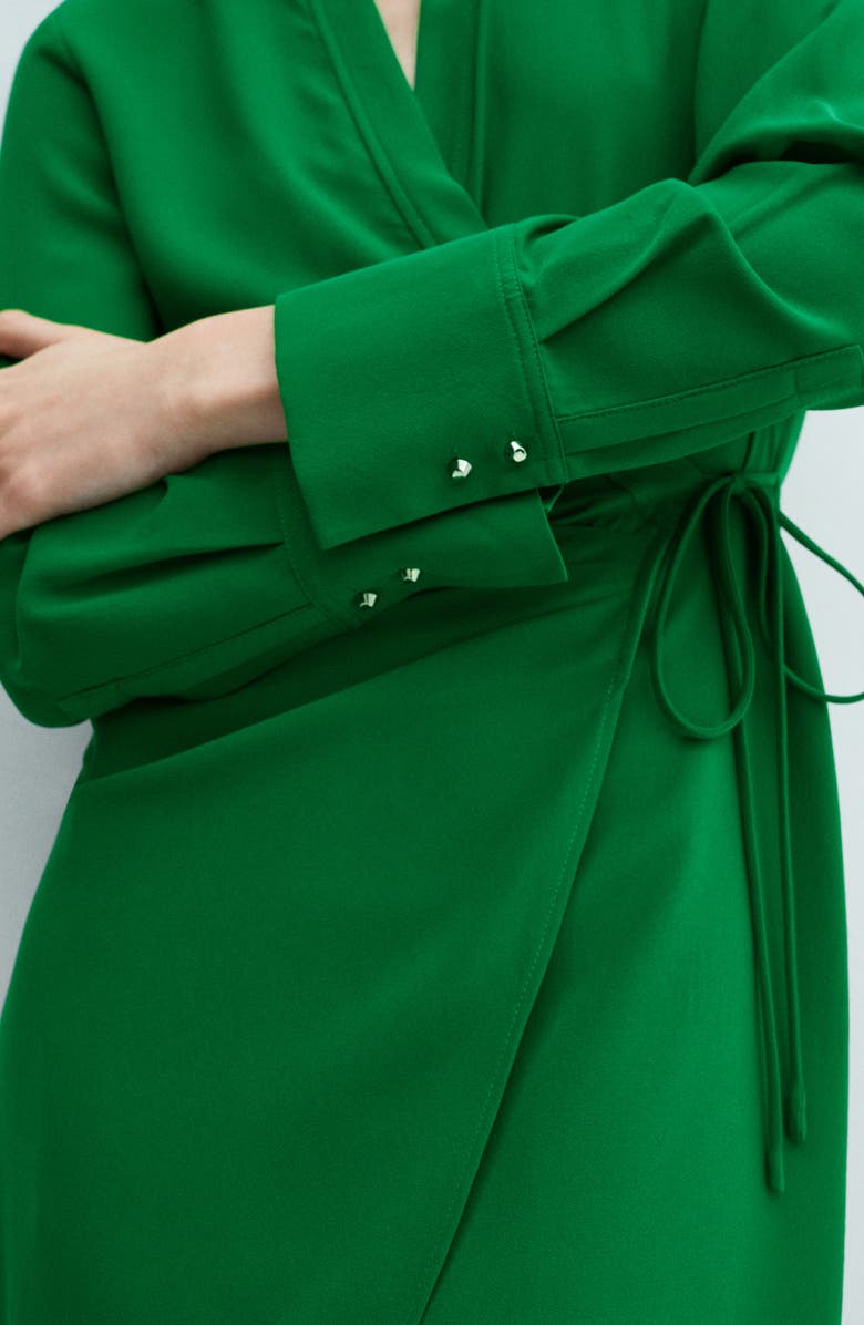 MANGO Collared Midi Wrap Dress, Alternate, color,