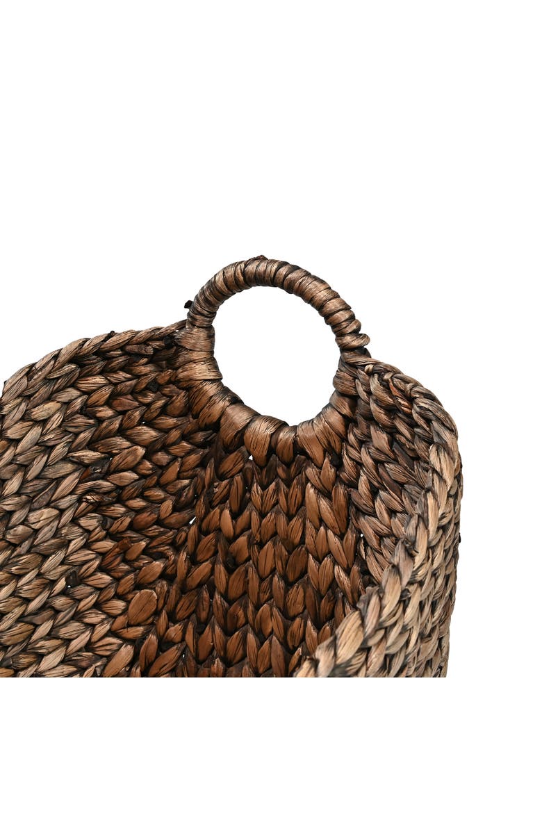 Nellie Farmhouse Classic Handwoven Hyacinth Storage Boat Baskets with Handles,, Alternate, color, Brown