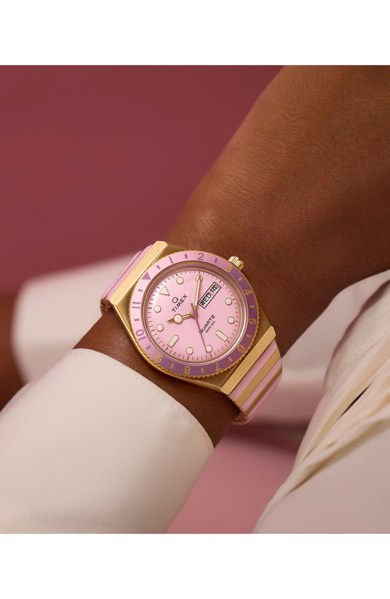 Timex<sup>®</sup> Q Timex Expansion Bracelet Watch, 36mm, Alternate, color, Gold/Pink