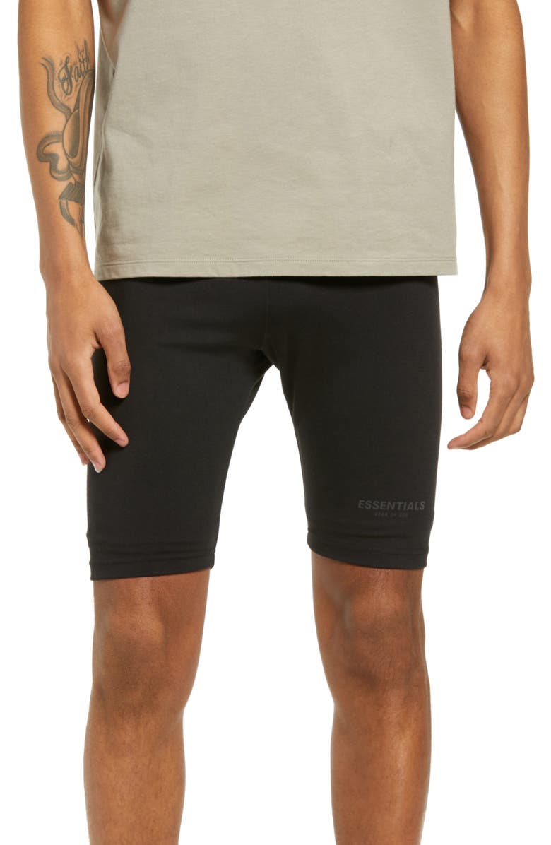 Fear of God Essentials Unisex Logo Biker Shorts, Main, color, 