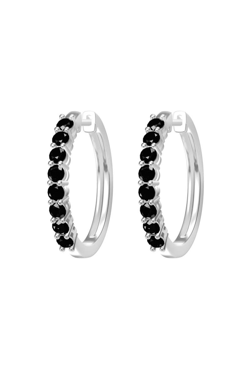 Large Black Hoop Earrings, Alternate, color, Black