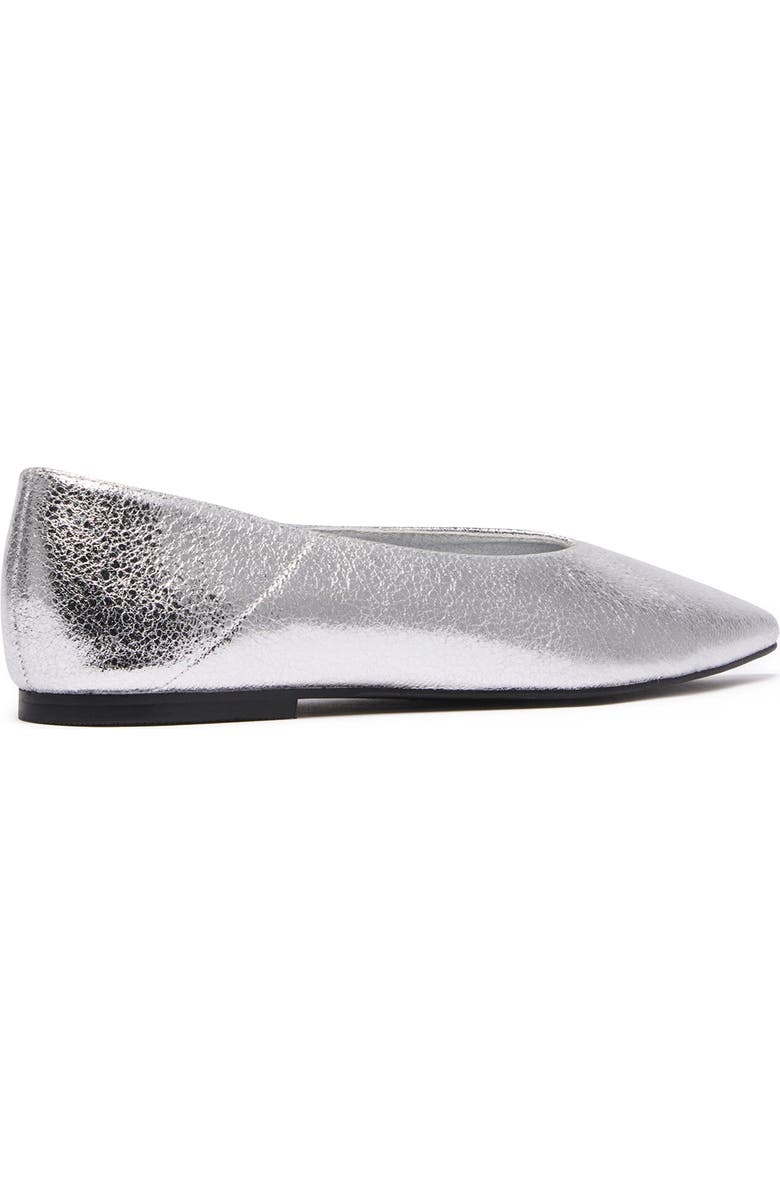 Therapy Australia Clara Pointed Toe Flats, Alternate, color, Silver Cracked Metallic Pu