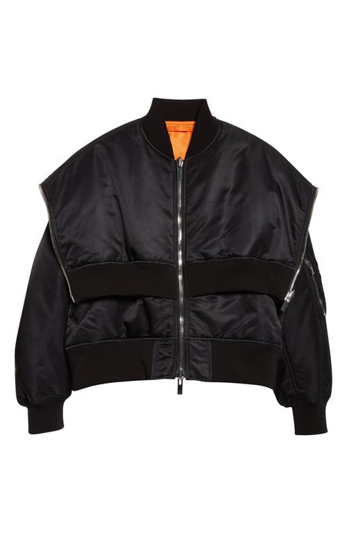Noir Kei Ninomiya Layered Nylon Twill Bomber Jacket In Black